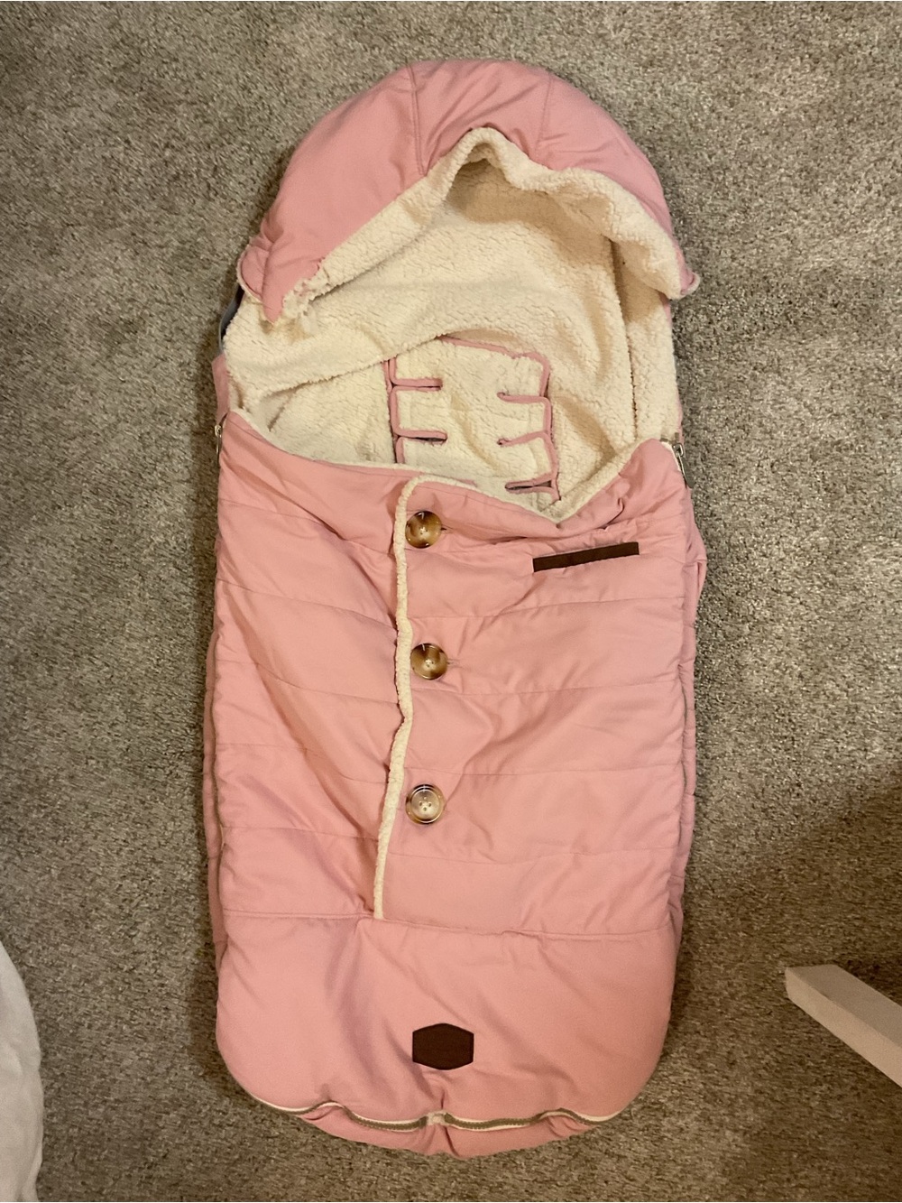 JJ Cole Light Pink Hooded Baby Bunting